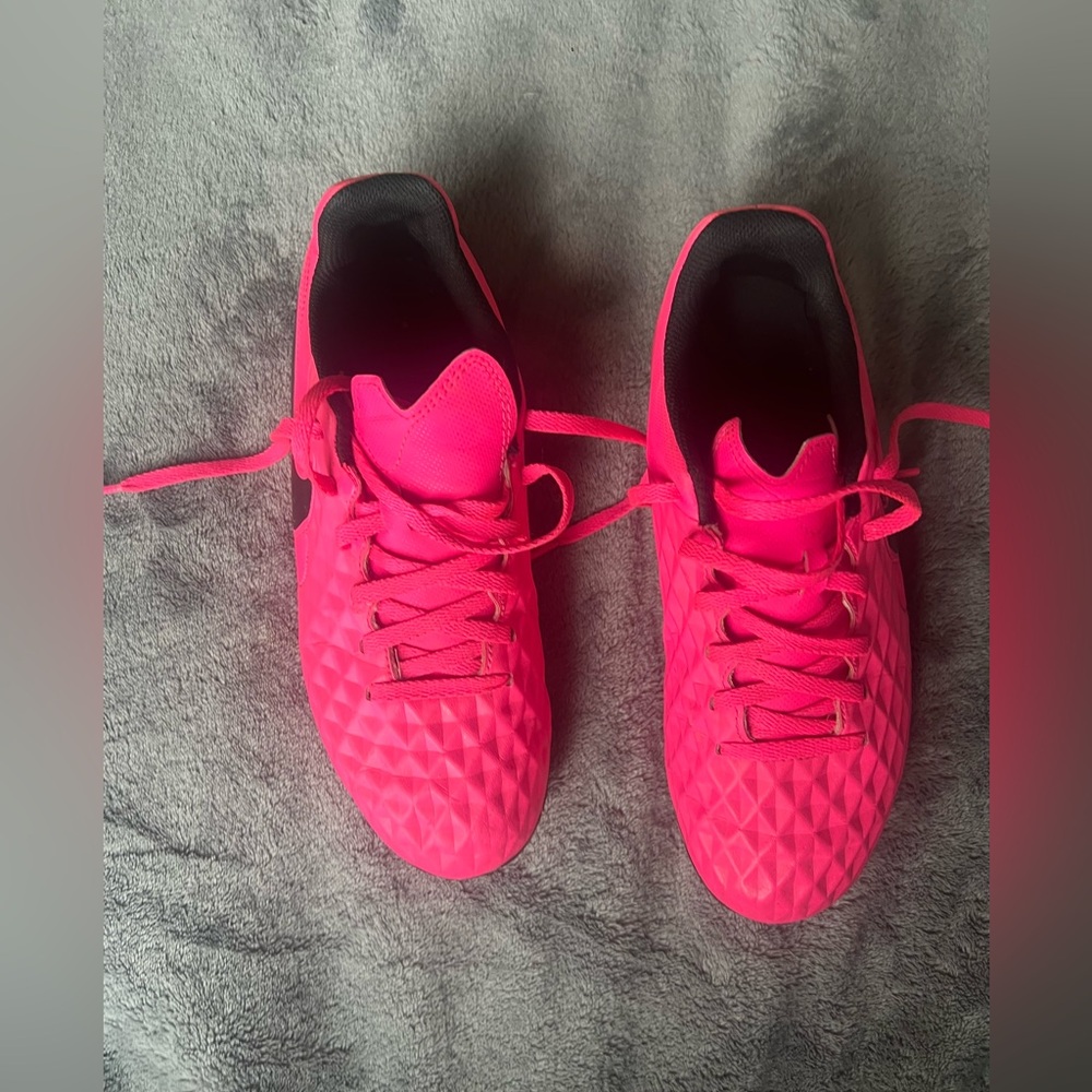 Nike Tiempo Soccer Cleats in Neon Pink